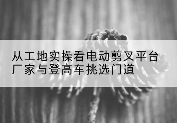 灌南电动剪叉升降平台厂家-从工地实操看电动剪叉平台厂家与登高车挑选门道